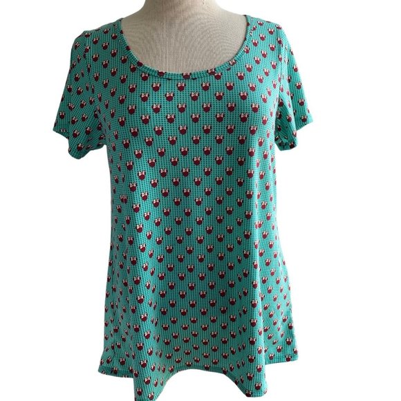 LuLaRoe Minnie Mouse Classic T Green Brown Size Small S Women’s Top NWT - Picture 3 of 10